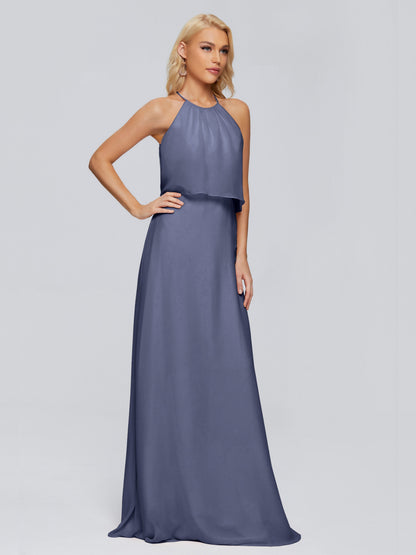 Liliana Column Halter Chiffon Bridesmaid Dresses
