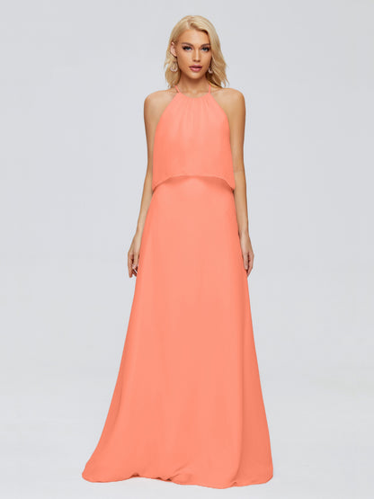 Liliana Column Halter Chiffon Bridesmaid Dresses