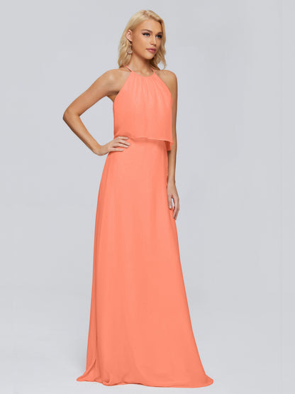 Liliana Column Halter Chiffon Bridesmaid Dresses