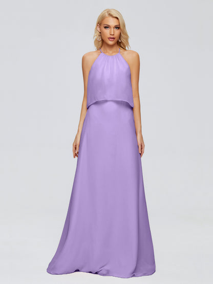 Liliana Column Halter Chiffon Bridesmaid Dresses