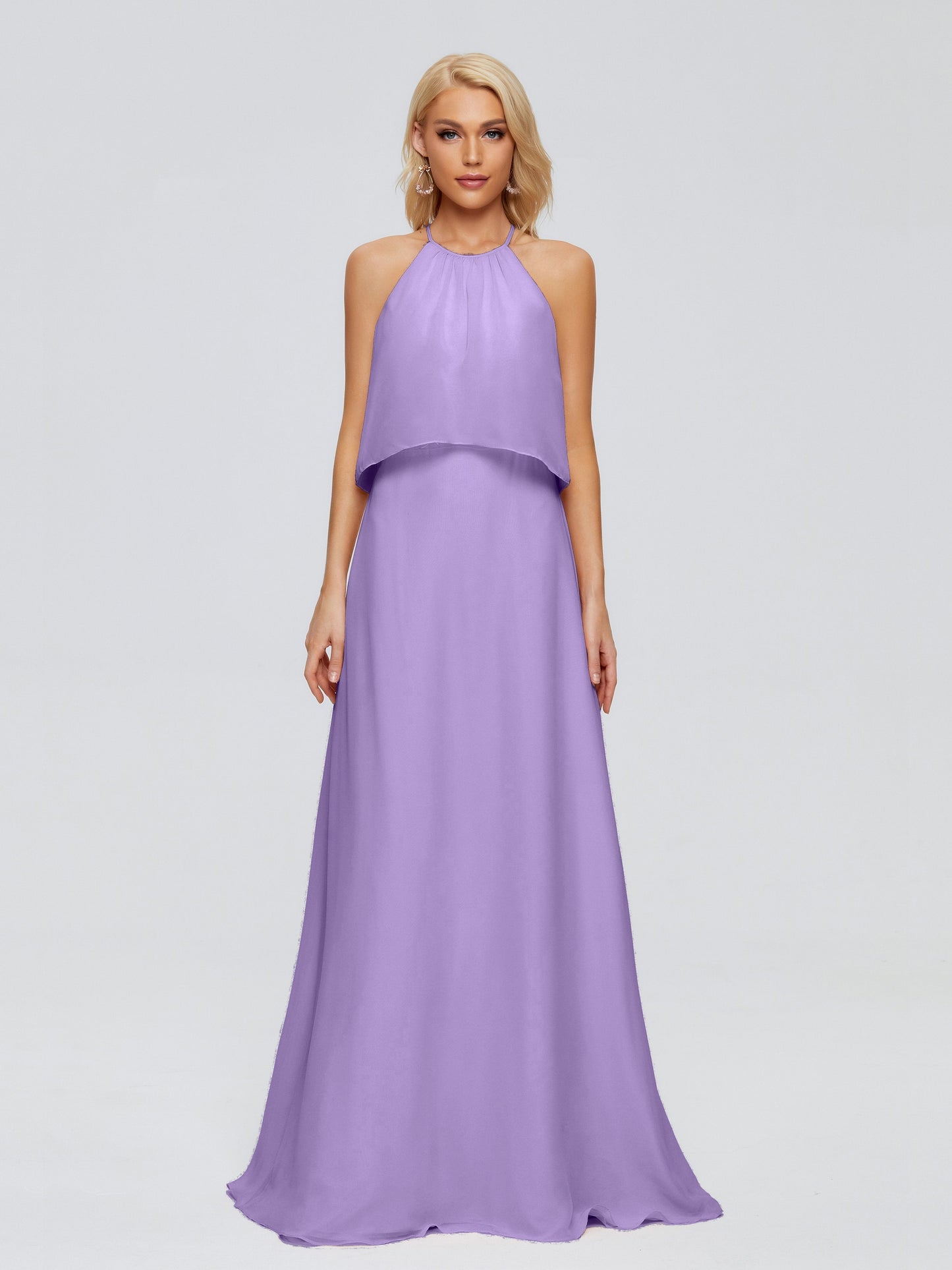 Liliana Column Halter Chiffon Bridesmaid Dresses