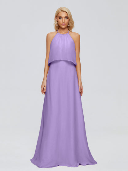 Liliana Column Halter Chiffon Bridesmaid Dresses