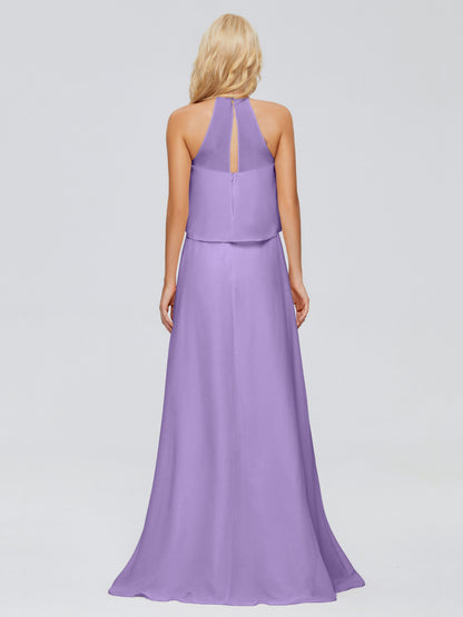 Liliana Column Halter Chiffon Bridesmaid Dresses