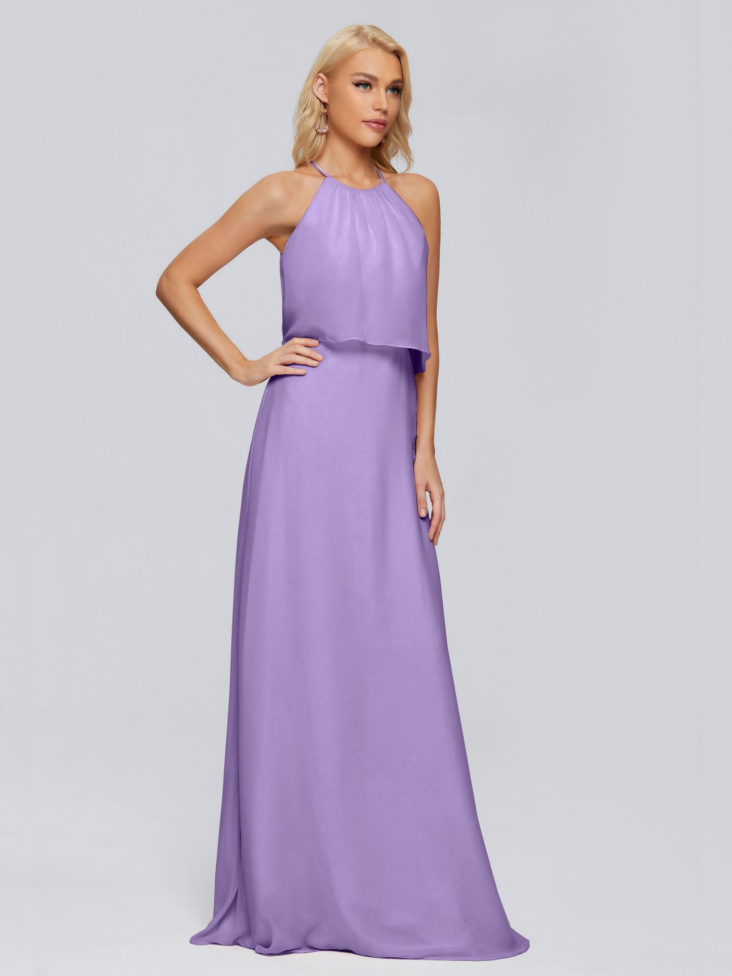 Liliana Column Halter Chiffon Bridesmaid Dresses