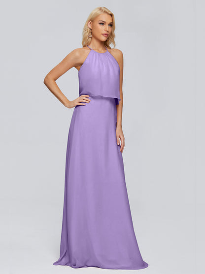 Liliana Column Halter Chiffon Bridesmaid Dresses