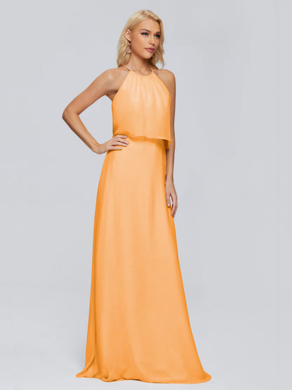 Liliana Column Halter Chiffon Bridesmaid Dresses