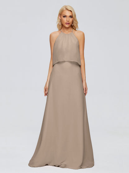 Liliana Column Halter Chiffon Bridesmaid Dresses