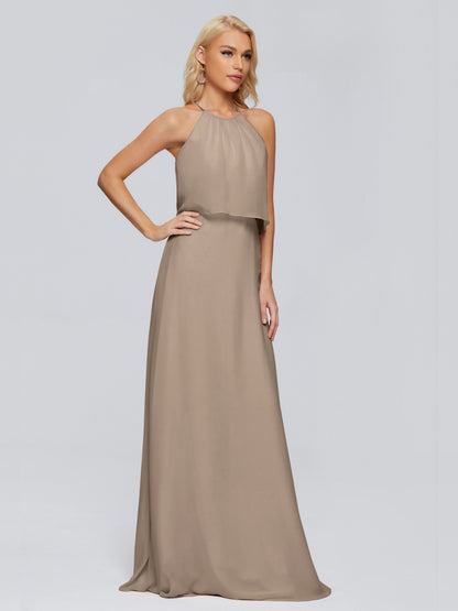 Liliana Column Halter Chiffon Bridesmaid Dresses