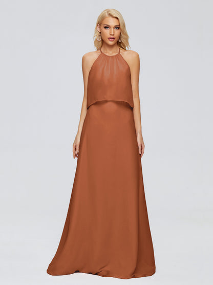 Liliana Column Halter Chiffon Bridesmaid Dresses