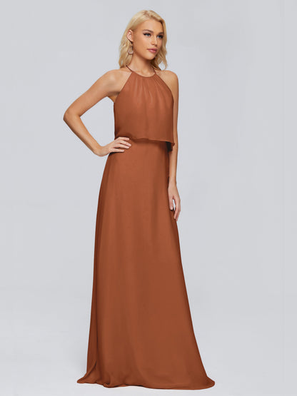 Liliana Column Halter Chiffon Bridesmaid Dresses