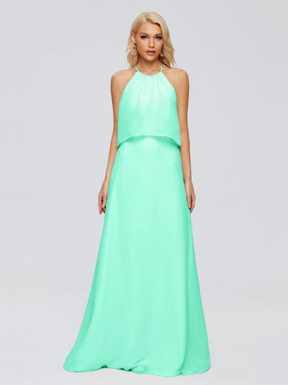 Liliana Column Halter Chiffon Bridesmaid Dresses