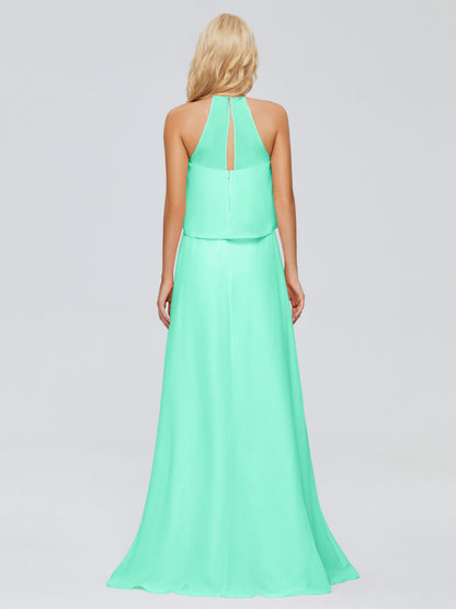 Liliana Column Halter Chiffon Bridesmaid Dresses