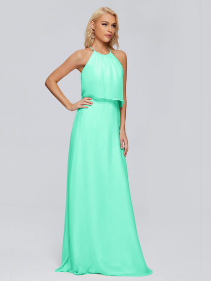 Liliana Column Halter Chiffon Bridesmaid Dresses