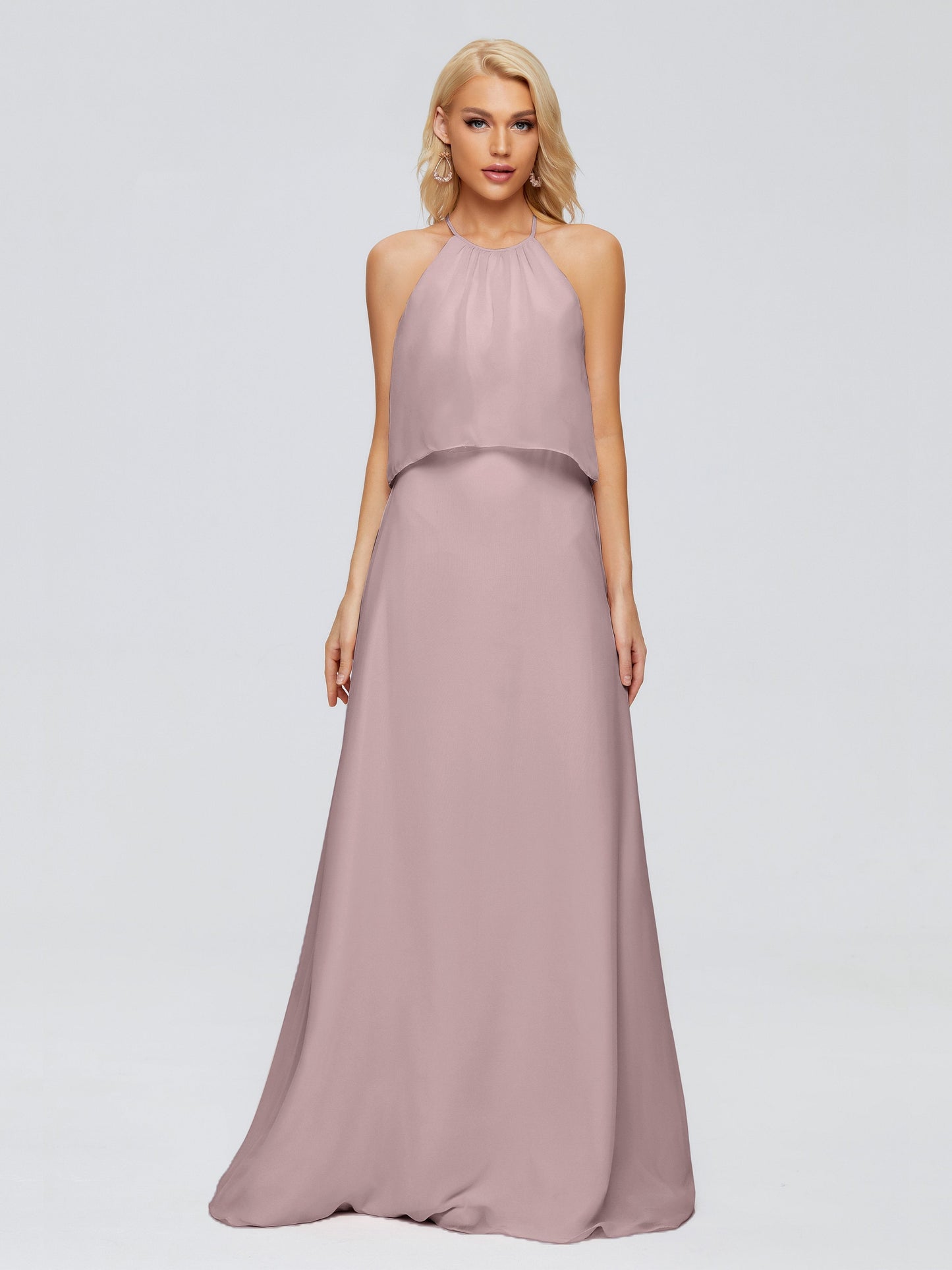 Liliana Column Halter Chiffon Bridesmaid Dresses