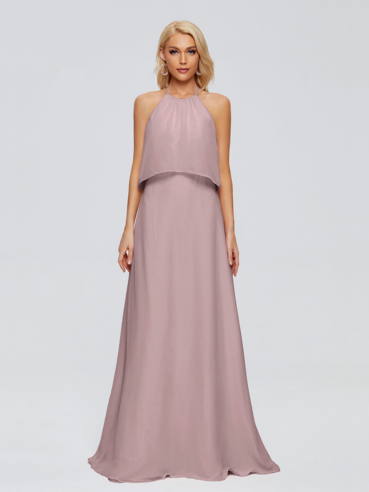 Liliana Column Halter Chiffon Bridesmaid Dresses