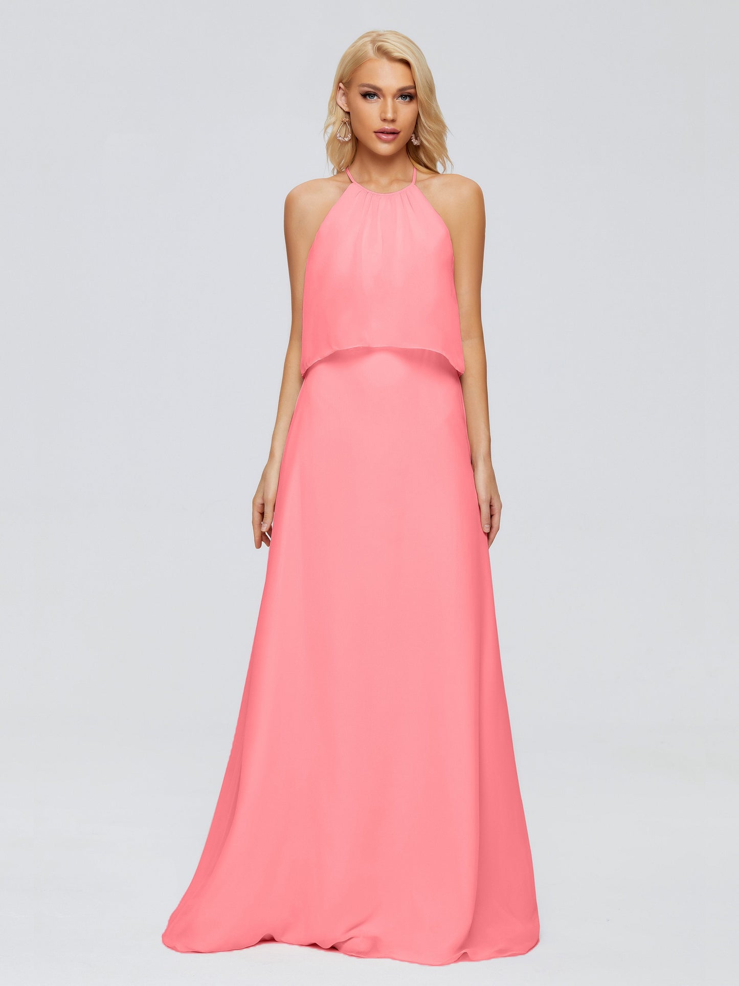 Liliana Column Halter Chiffon Bridesmaid Dresses