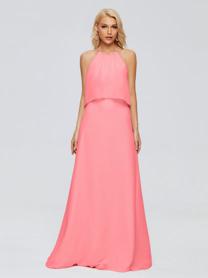 Liliana Column Halter Chiffon Bridesmaid Dresses