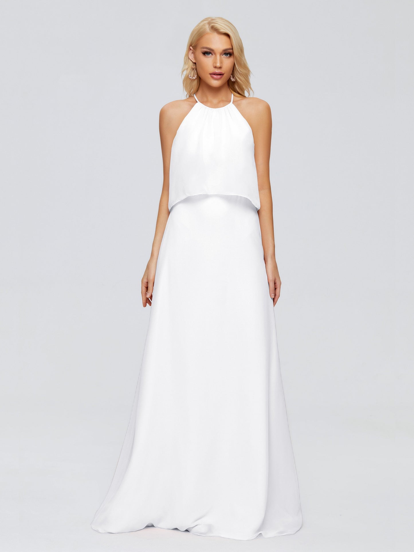 Liliana Column Halter Chiffon Bridesmaid Dresses