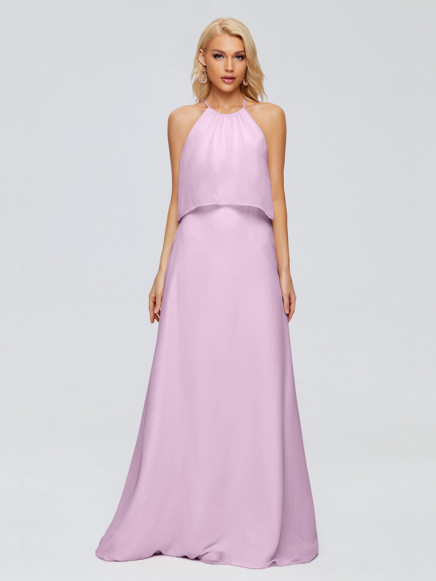 Liliana Column Halter Chiffon Bridesmaid Dresses