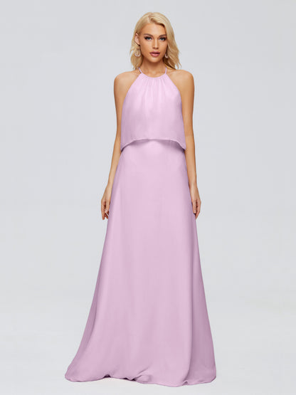 Liliana Column Halter Chiffon Bridesmaid Dresses