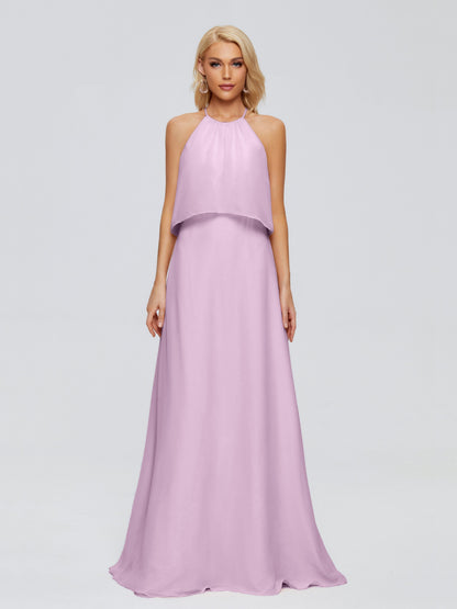 Liliana Column Halter Chiffon Bridesmaid Dresses
