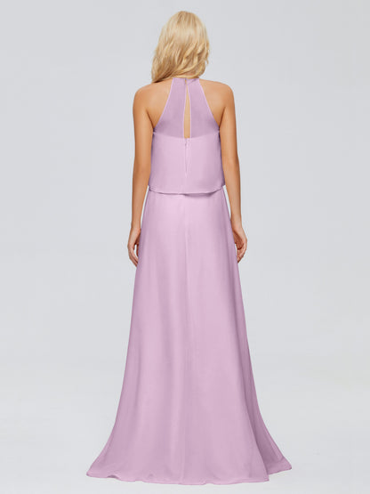 Liliana Column Halter Chiffon Bridesmaid Dresses
