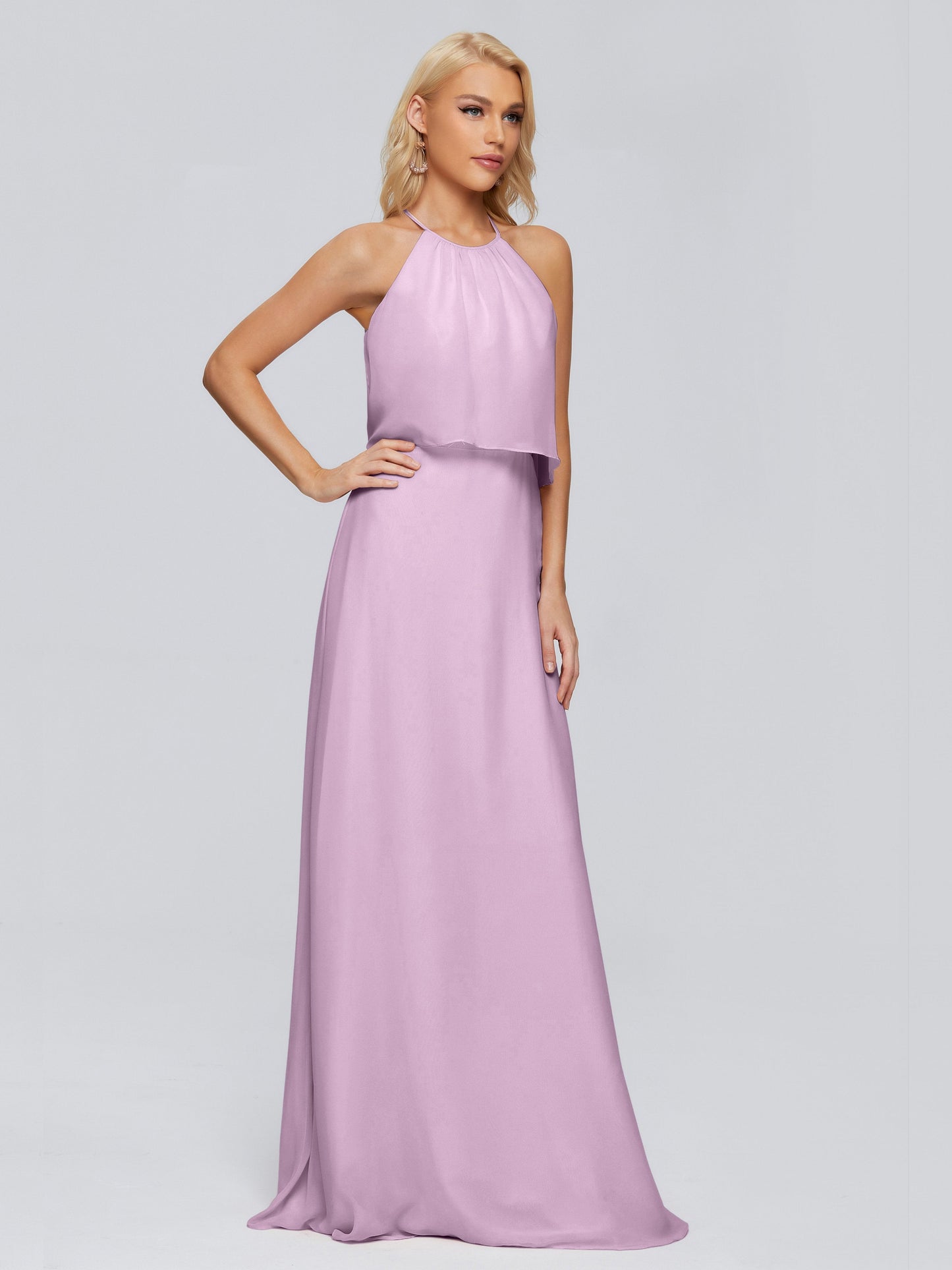 Liliana Column Halter Chiffon Bridesmaid Dresses