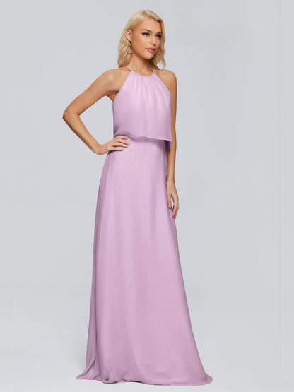 Liliana Column Halter Chiffon Bridesmaid Dresses