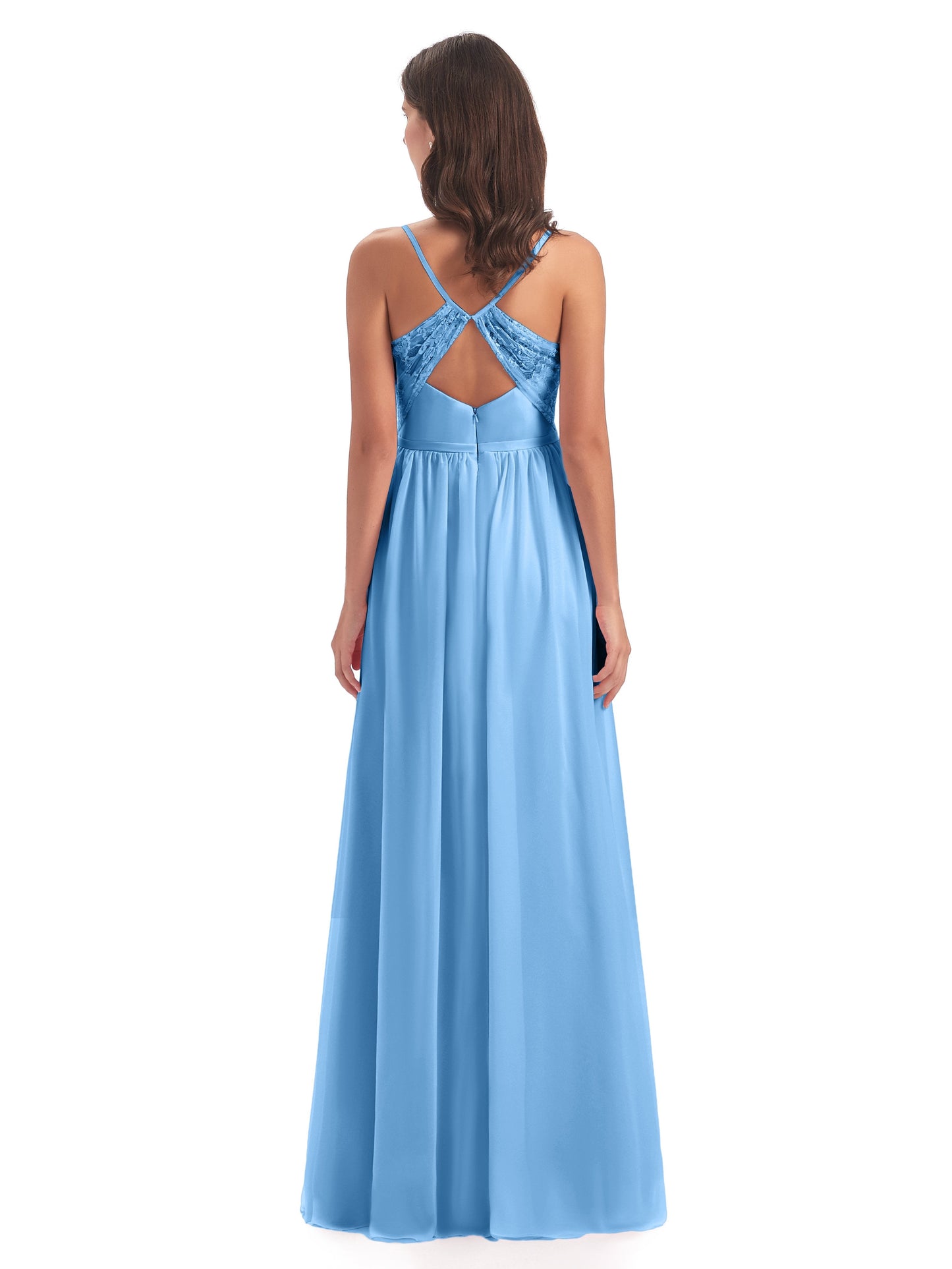 Madeline Spaghetti Straps Split Chiffon Bridesmaid Dresses