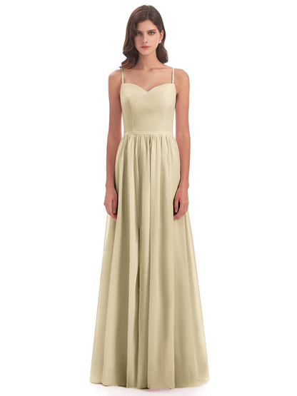 Madeline Spaghetti Straps Split Chiffon Bridesmaid Dresses