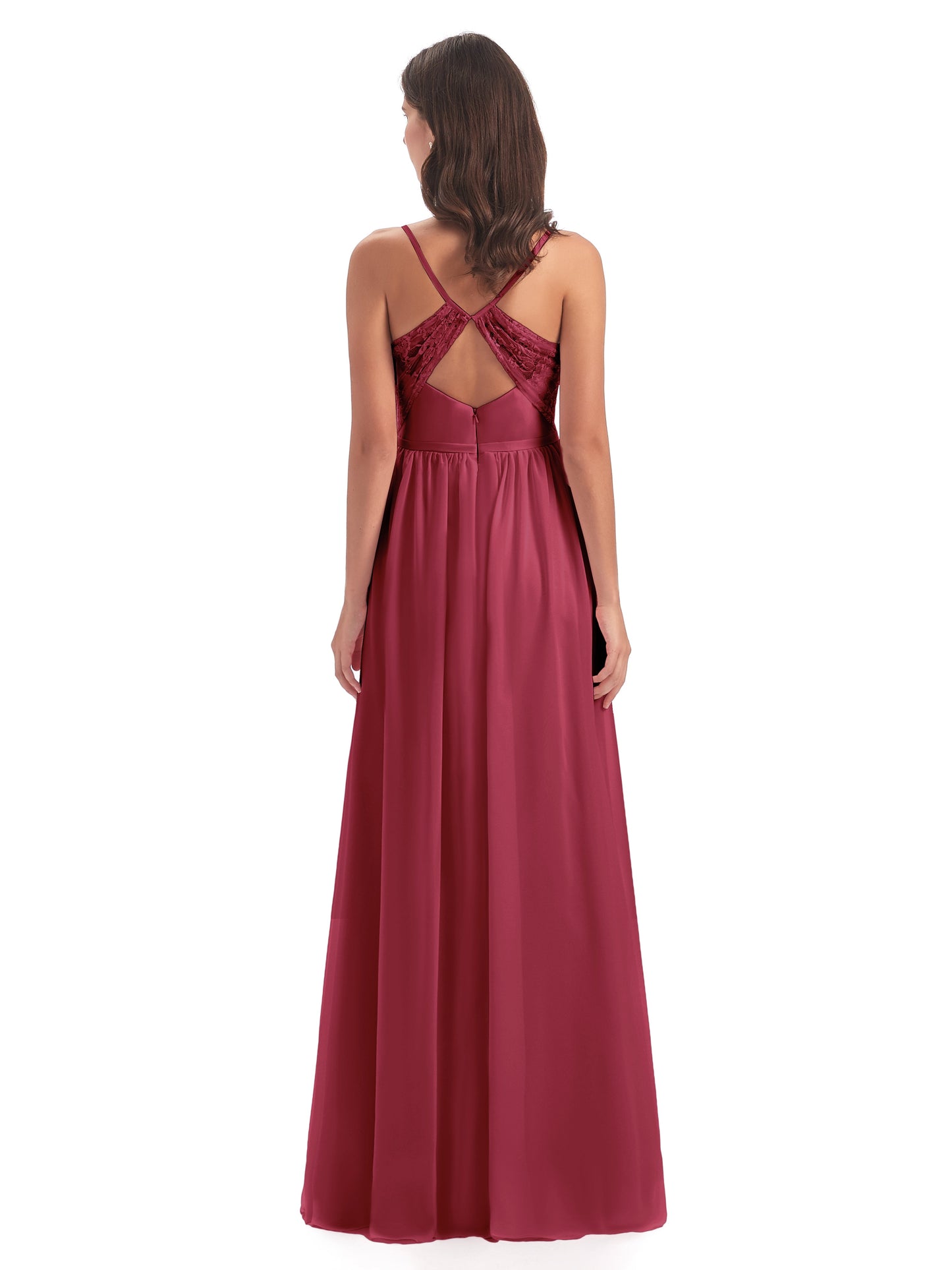 Madeline Spaghetti Straps Split Chiffon Bridesmaid Dresses