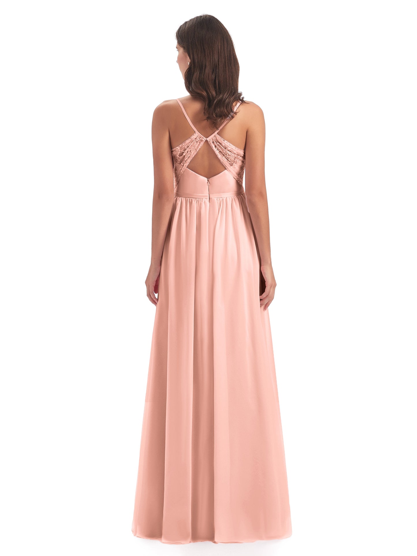 Madeline Spaghetti Straps Split Chiffon Bridesmaid Dresses