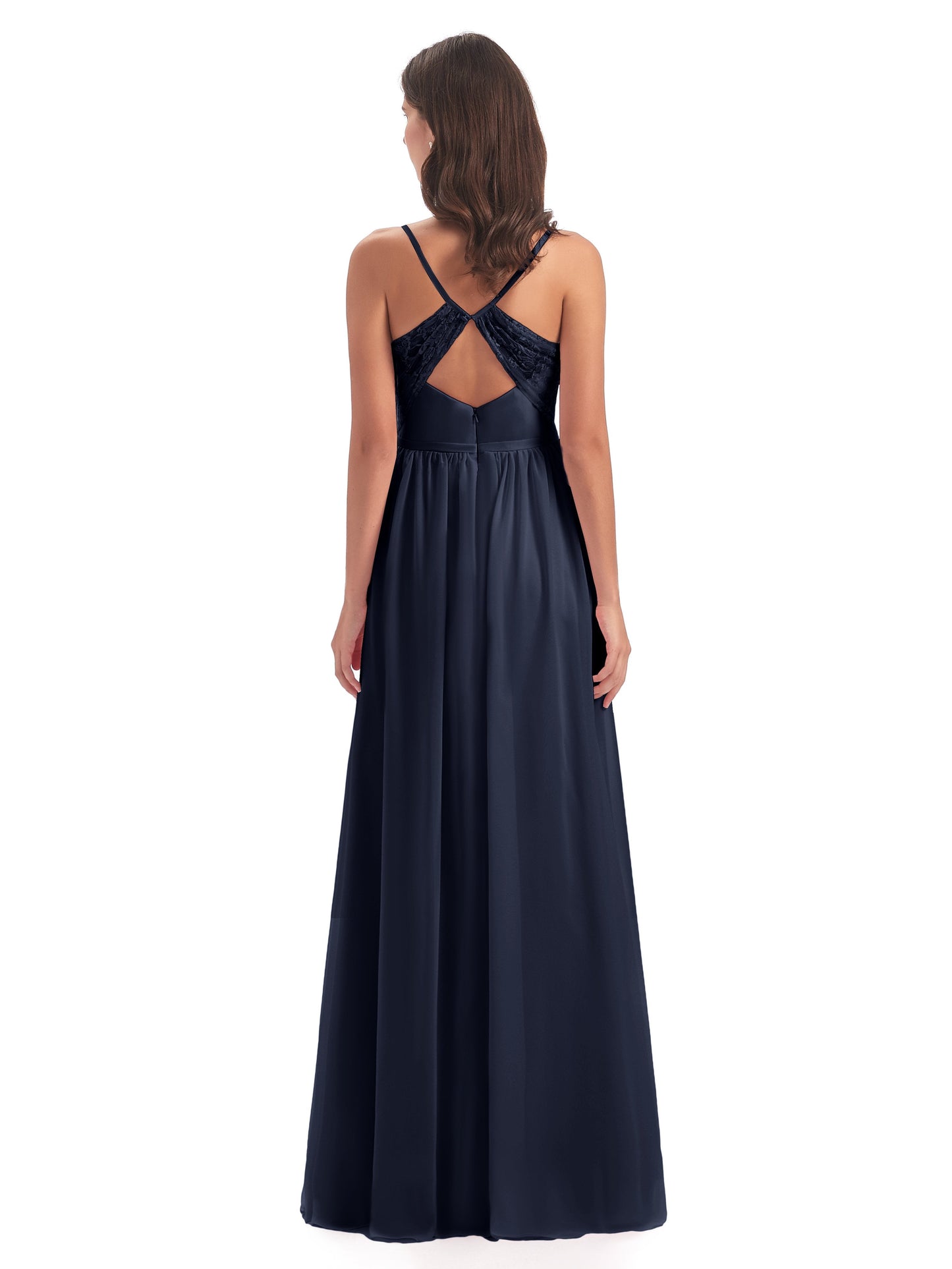 Madeline Spaghetti Straps Split Chiffon Bridesmaid Dresses
