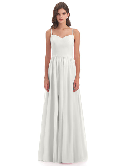 Madeline Spaghetti Straps Split Chiffon Bridesmaid Dresses