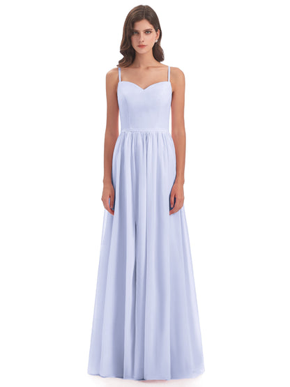 Madeline Spaghetti Straps Split Chiffon Bridesmaid Dresses