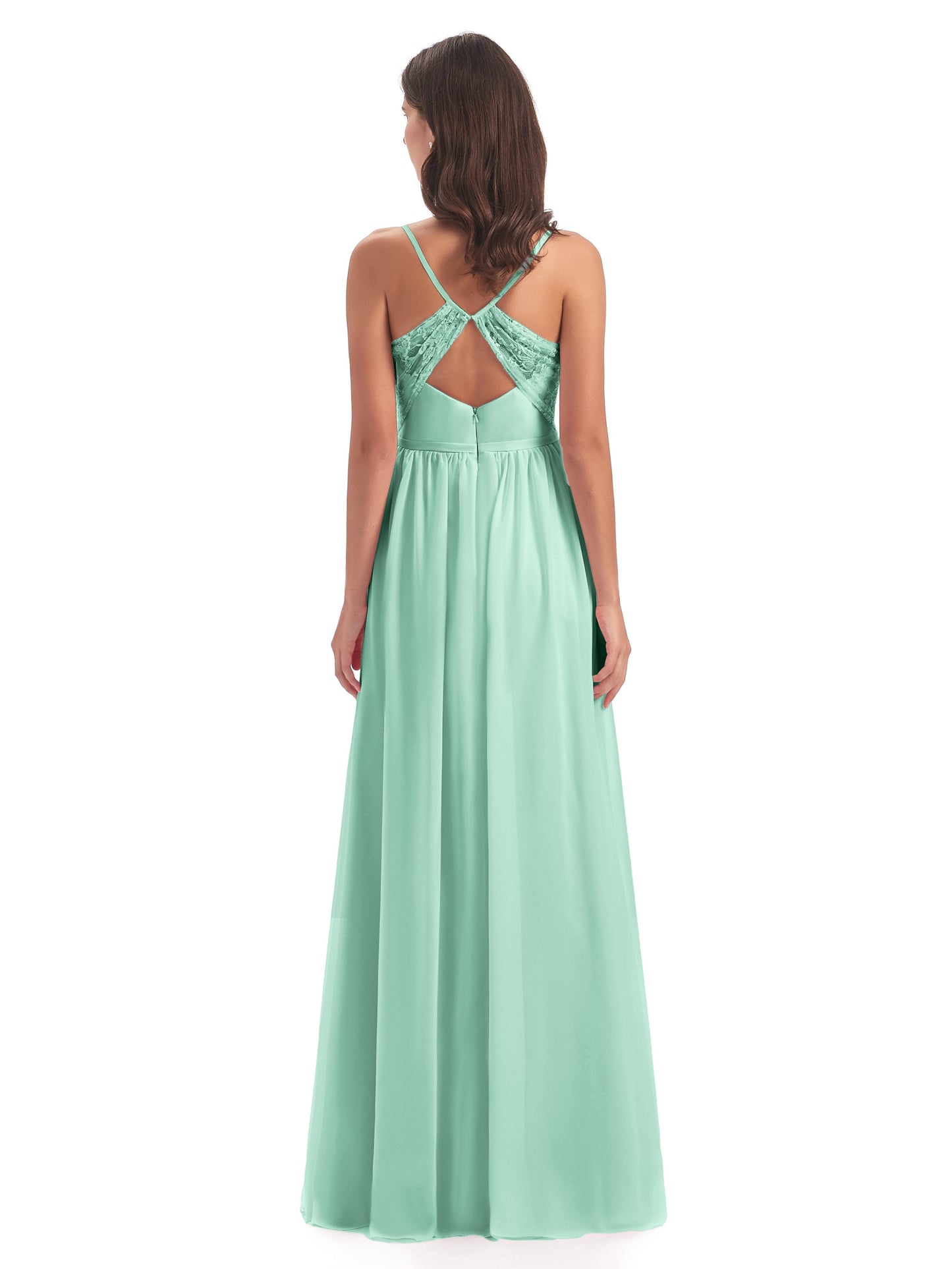 Madeline Spaghetti Straps Split Chiffon Bridesmaid Dresses