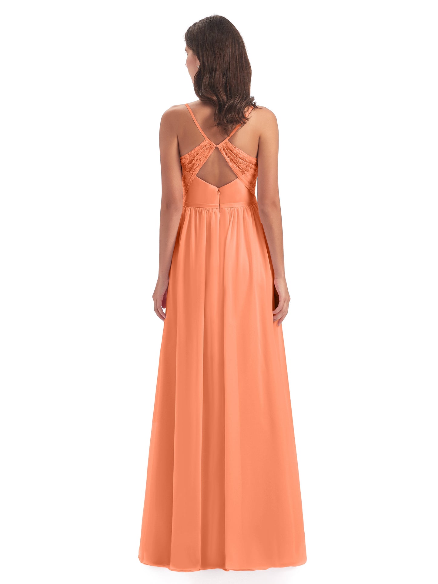 Madeline Spaghetti Straps Split Chiffon Bridesmaid Dresses