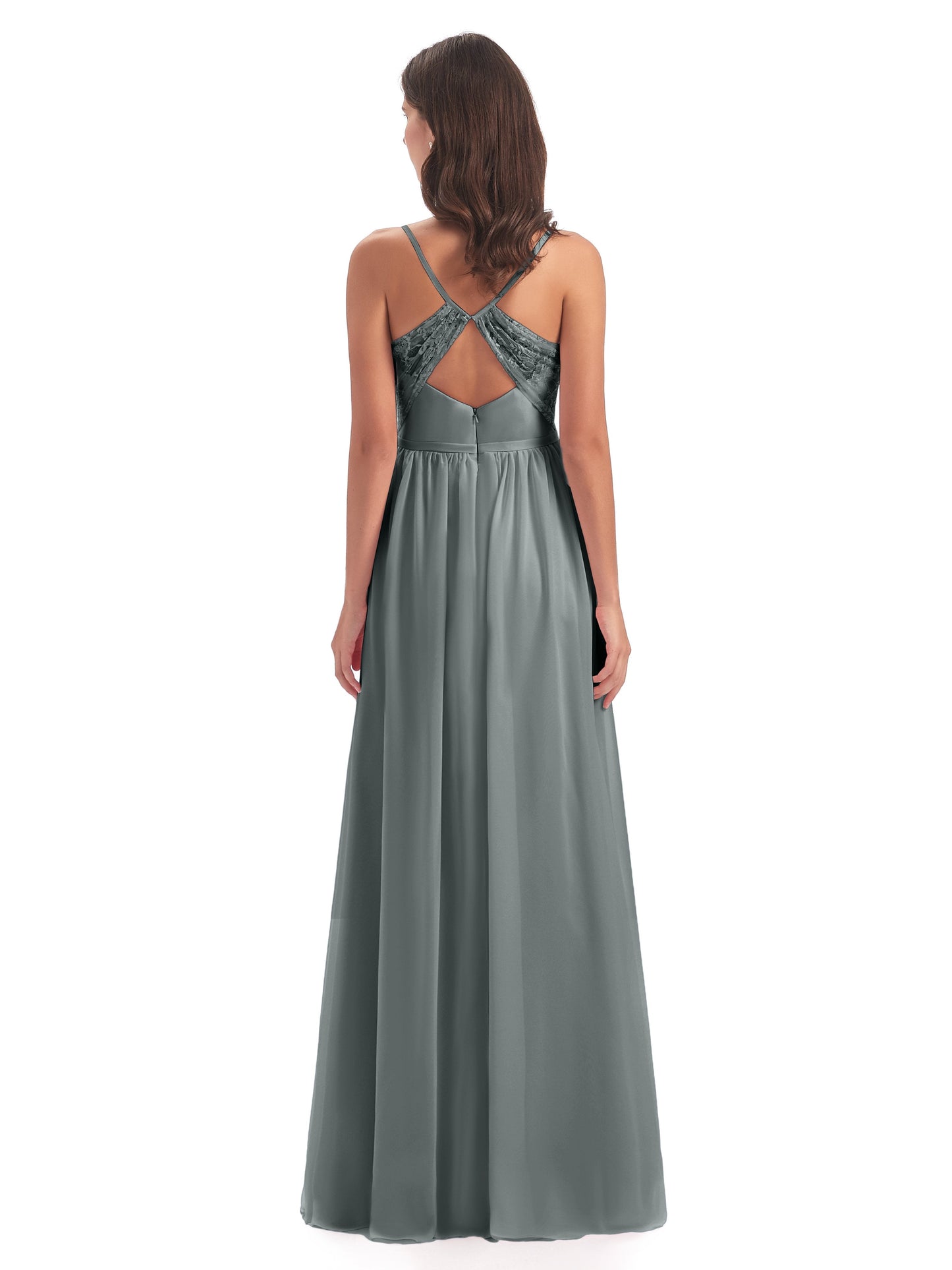 Madeline Spaghetti Straps Split Chiffon Bridesmaid Dresses