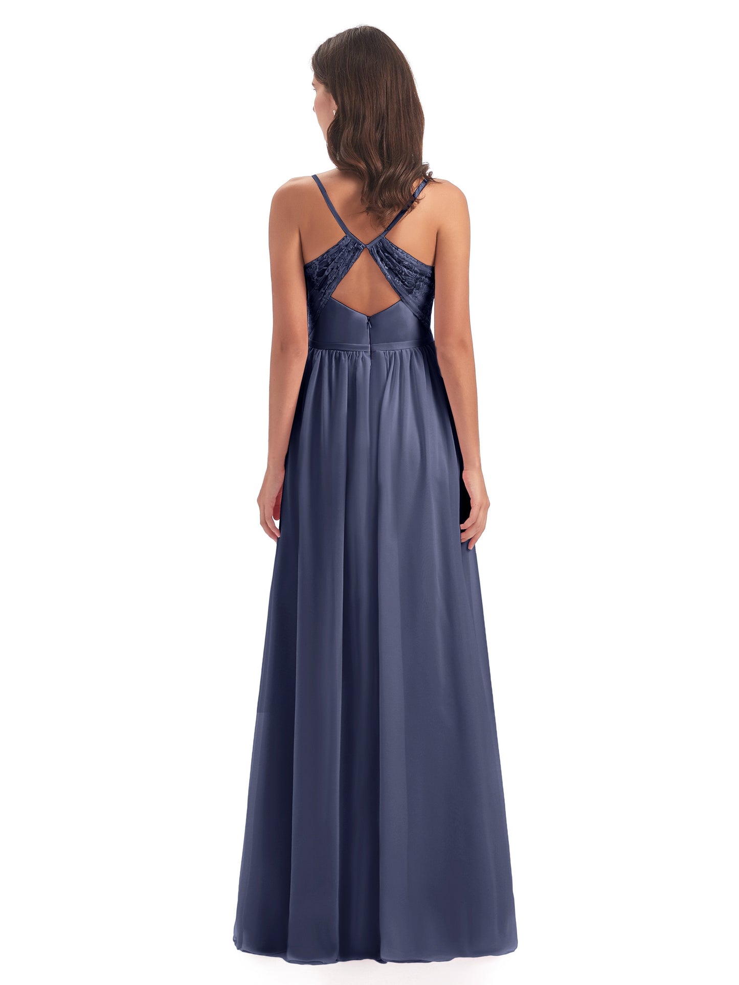 Madeline Spaghetti Straps Split Chiffon Bridesmaid Dresses