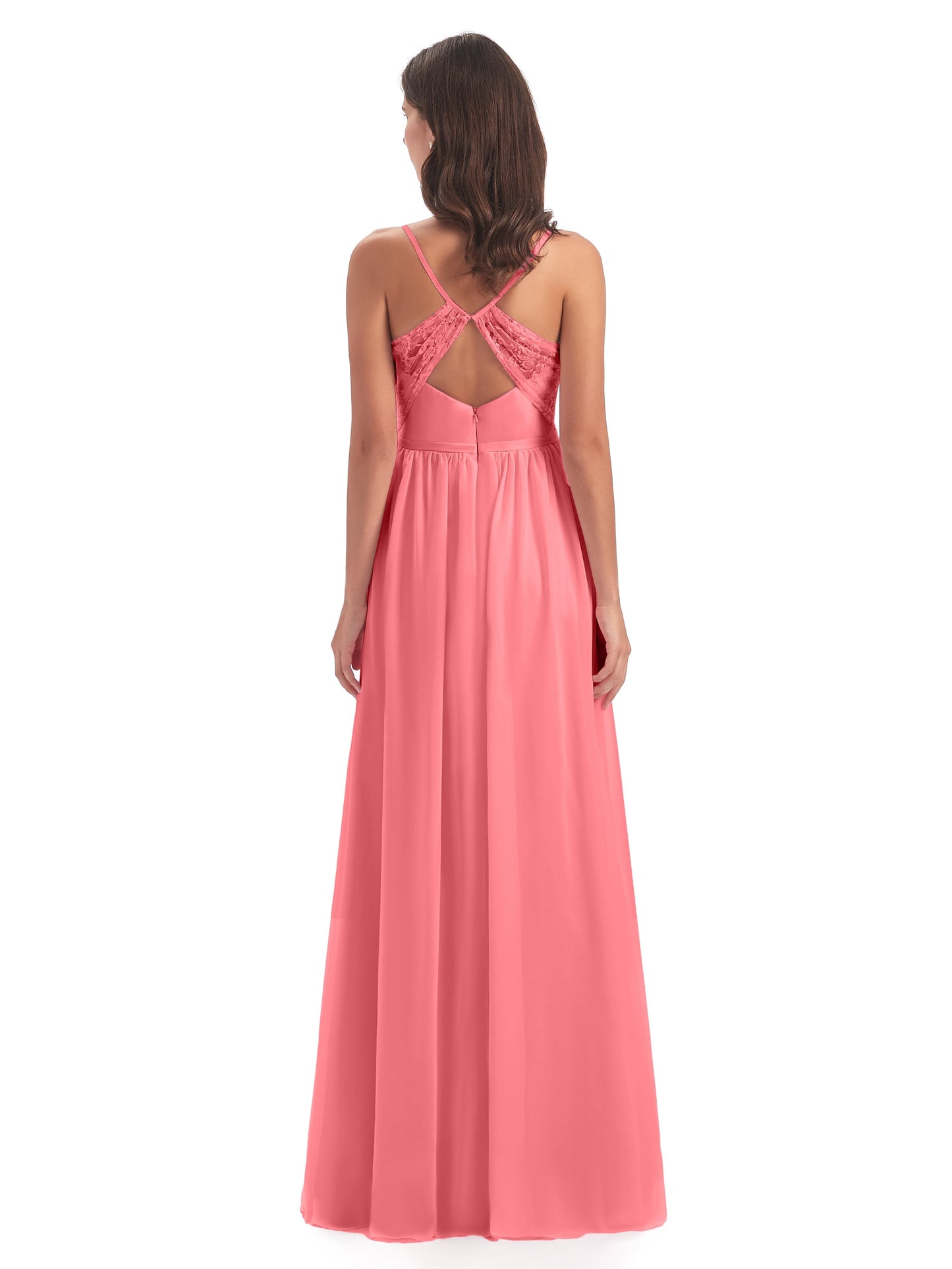 Madeline Spaghetti Straps Split Chiffon Bridesmaid Dresses