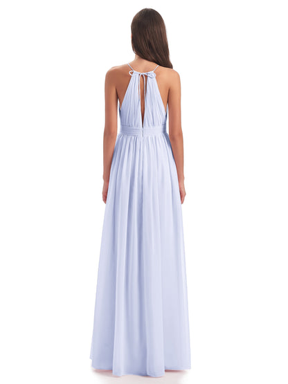 Marlowe Floor Length Halter Split Chiffon Bridesmaid Dresses