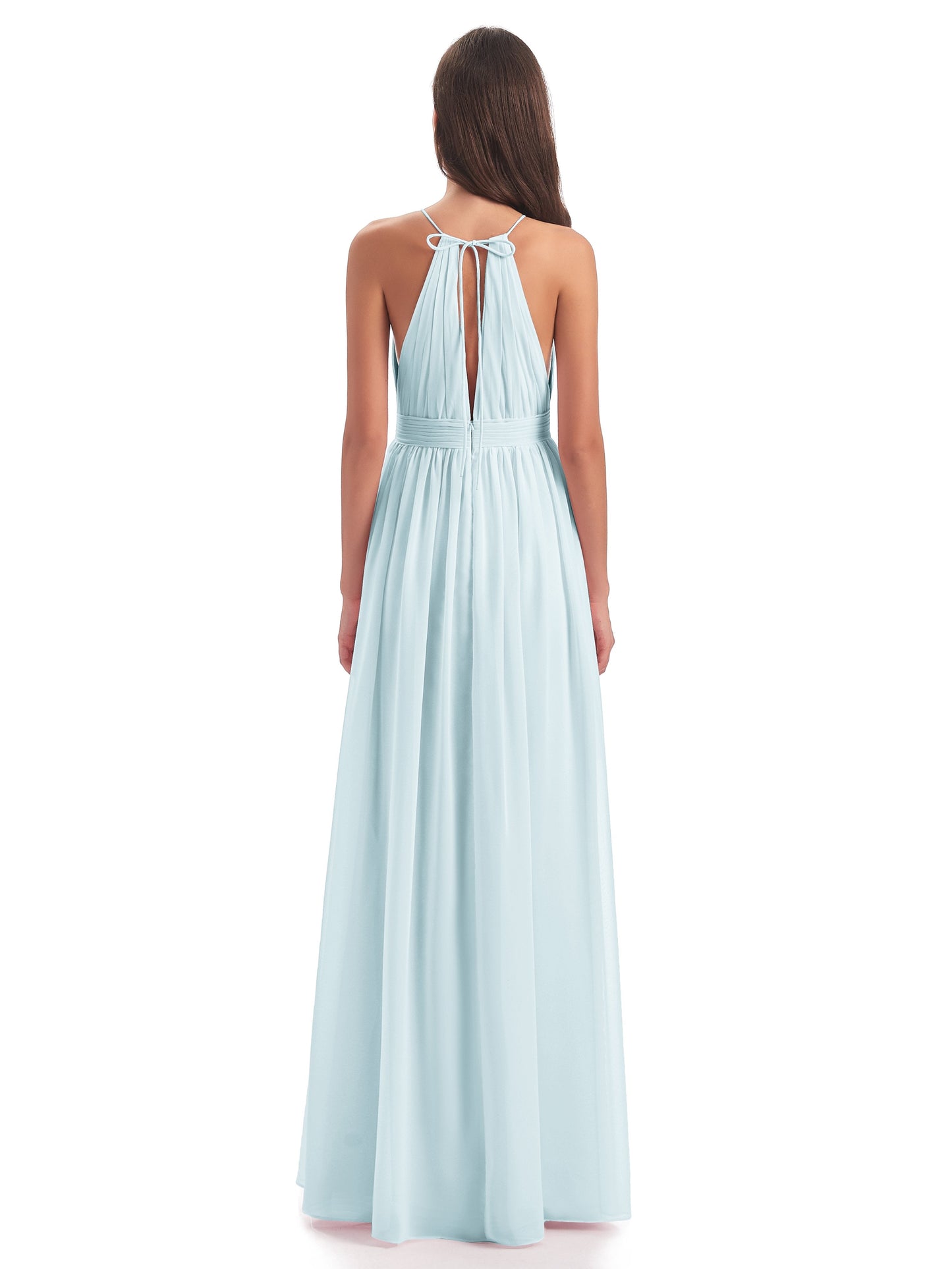 Marlowe Floor Length Halter Split Chiffon Bridesmaid Dresses