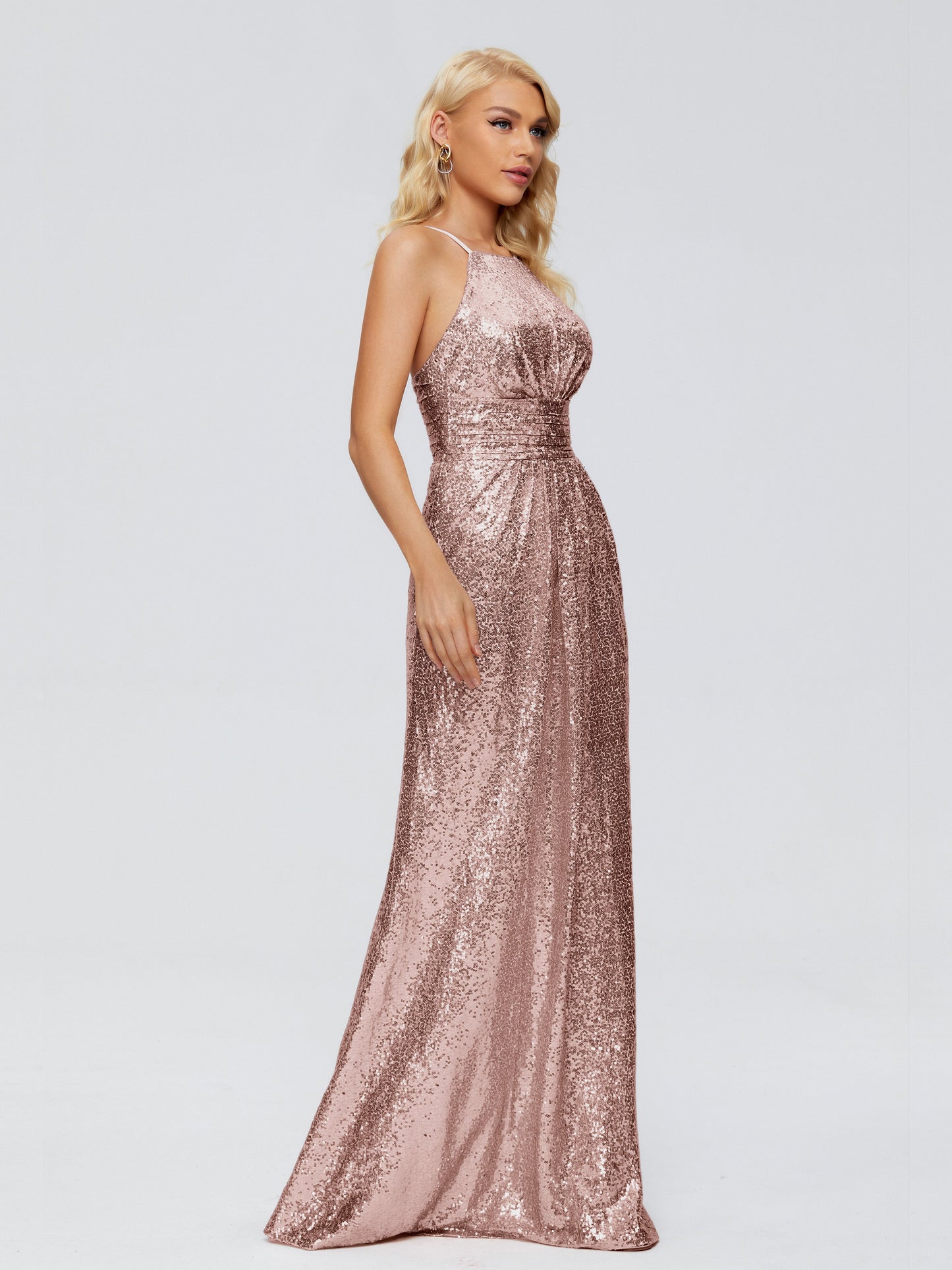 Mary Halter Hourglass Sequins Bridesmaid Dress