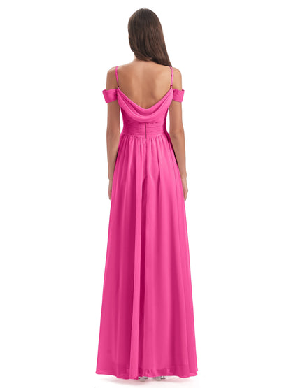 Mia A-line Off The Shoulder Long Bridesmaid Dresses