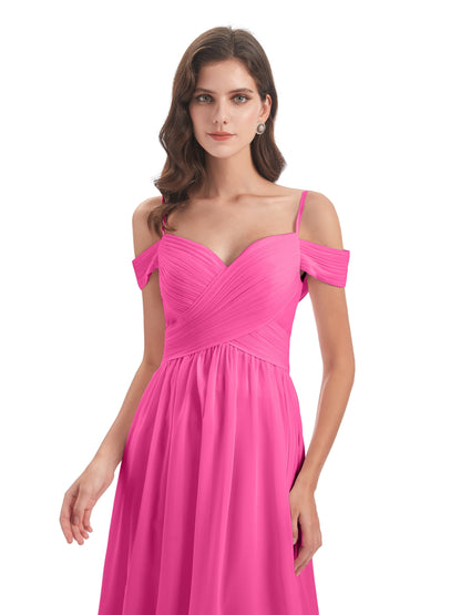 Mia A-line Off The Shoulder Long Bridesmaid Dresses