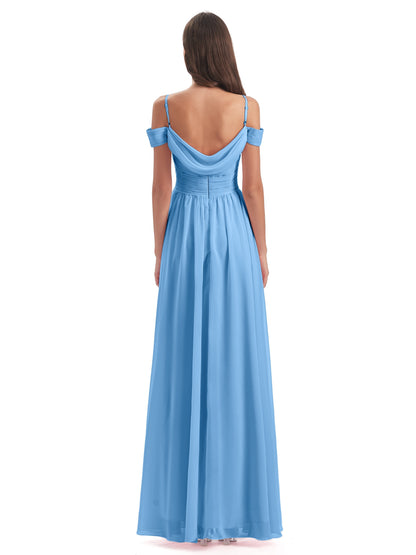 Mia A-line Off The Shoulder Long Bridesmaid Dresses