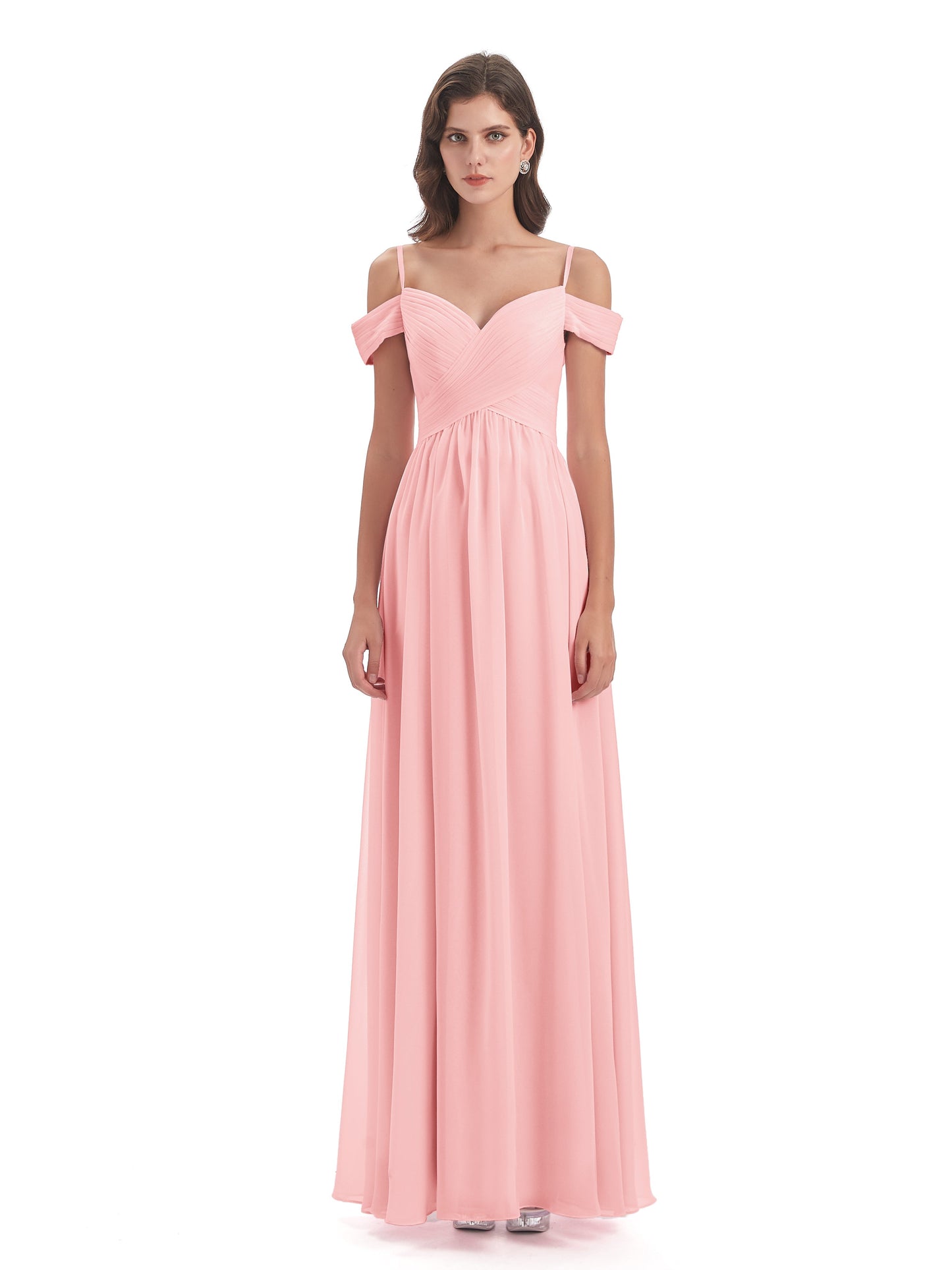 Mia A-line Off The Shoulder Long Bridesmaid Dresses