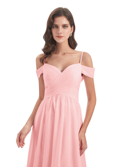 Mia A-line Off The Shoulder Long Bridesmaid Dresses