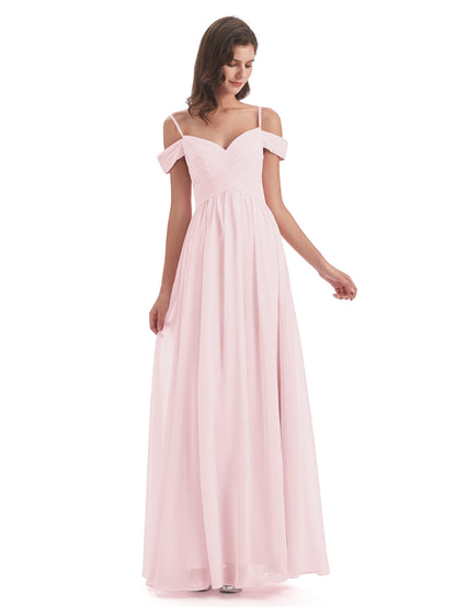 Mia A-line Off The Shoulder Long Bridesmaid Dresses