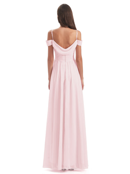 Mia A-line Off The Shoulder Long Bridesmaid Dresses